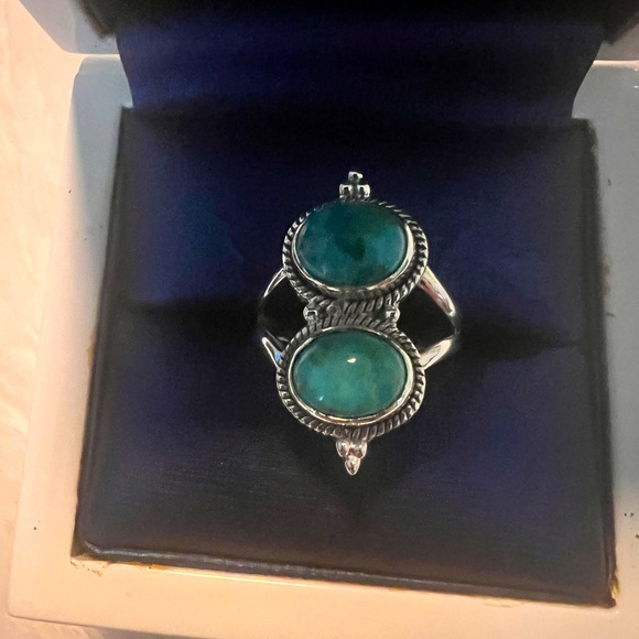 Genuine Turquoise Sterling .925 Ring Size 7 - Picture 2 of 7
